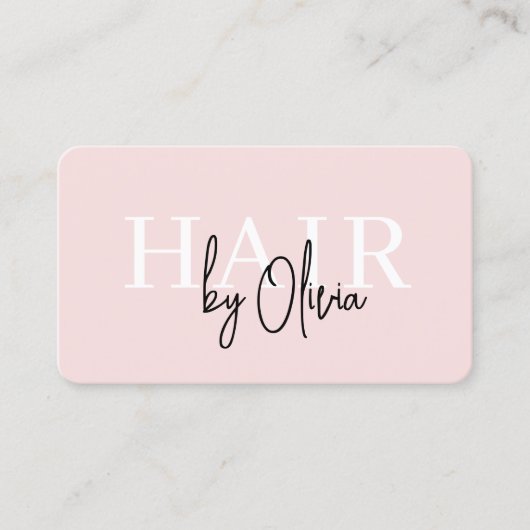 Professional Blush Pink Hair Stylist QR Code 名刺 (正面)