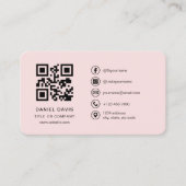 Professional Blush Pink Logo QR Code 名刺 (正面)