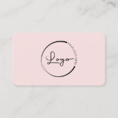 Professional Blush Pink Logo QR Code 名刺 (裏面)