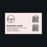 Professional Blush Pink Logo QR Code Modern 名刺<br><div class="desc">Modern business card featuring a simple and minimal design with your logo along with your business name and contact details on the left side. On the right side are two QR codes (if you prefer, you may remove one or both QR codes in the design editing tool). A basic and...</div>