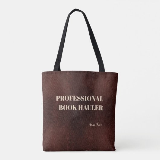 Professional Book Hauler Typographical Funny Witty トートバッグ (裏面)
