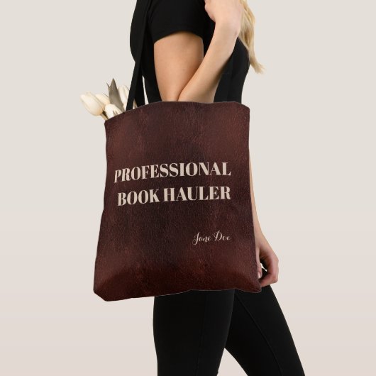 Professional Book Hauler Typographical Funny Witty トートバッグ (クローズアップ)