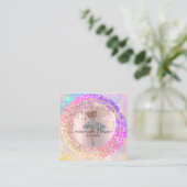 Professional Boutique Shop Glitter Pink Holograph スクエア名刺 (スタンド正面)