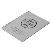 Professional Branding Simple Gray Promo Logo ノートブック (左側)