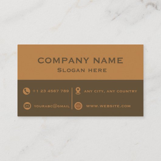 Professional Brown and Ochre Two-Tone Business Car 名刺 (裏面)