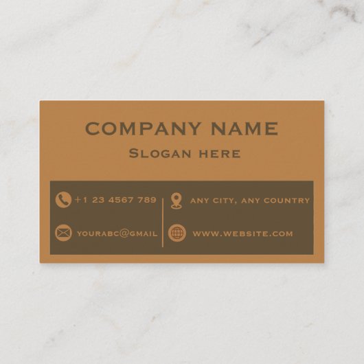 Professional Brown and Ochre Two-Tone Business Car 名刺 (裏面)