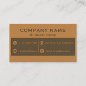 Professional Brown and Ochre Two-Tone Business Car 名刺 (裏面)