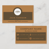 Professional Brown and Ochre Two-Tone Business Car 名刺 (正面/裏面)