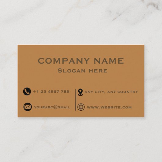 Professional Brown and Ochre Two-ToneBusiness Card 名刺 (裏面)