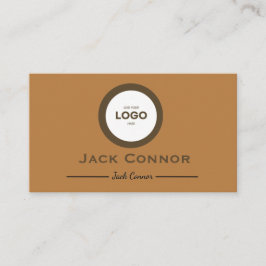 Professional Brown and Ochre Two-ToneBusiness Card 名刺