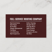 Professional Brown Roofer & Roofing Contractor 名刺 (裏面)