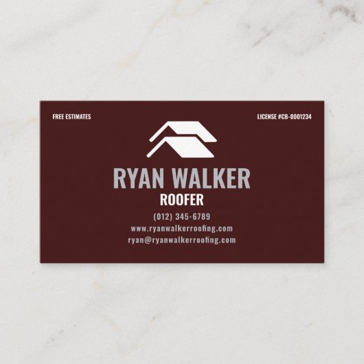 Professional Brown Roofer & Roofing Contractor 名刺 (正面)