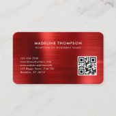 Professional Brushed Metallic Red Logo QR Code 名刺 (正面)