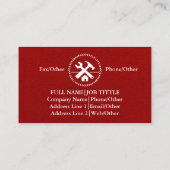 Professional Builder Carpenter Tools Woodworking 名刺 (裏面)