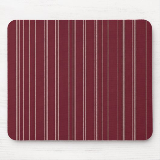 Professional Burgundy and Cream Pinstripe Pattern マウスパッド (正面)