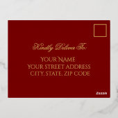 Professional Burgundy Foil Holiday Response Card 箔シーズンポストカード (裏面)