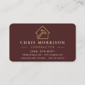 Professional Burgundy & Gold Contractor 名刺 (正面)