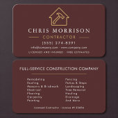 Professional Burgundy & Gold Contractor 名刺