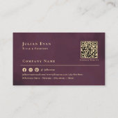 Professional Burgundy Wine & Gold Luxury Monogram 名刺 (裏面)