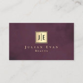Professional Burgundy Wine & Gold Luxury Monogram 名刺 (正面)