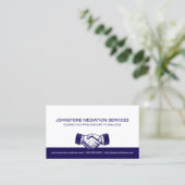 Professional Business Blue White Handshake 名刺 (スタンド正面)