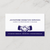 Professional Business Blue White Handshake 名刺 (正面)