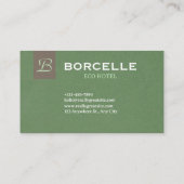 Professional Business Card in Elegant Olive Green 名刺 (裏面)