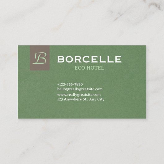 Professional Business Card in Elegant Olive Green 名刺 (裏面)
