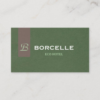 Professional Business Card in Elegant Olive Green 名刺