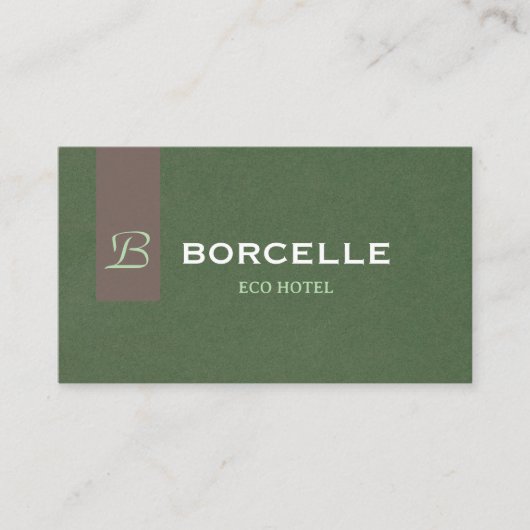 Professional Business Card in Elegant Olive Green 名刺 (正面)