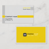 Professional business card in gray and yellow 名刺 (正面/裏面)