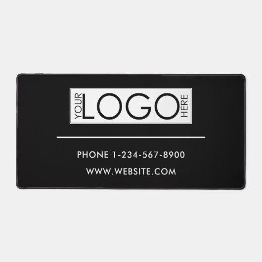 Professional Business Logo Contact Details Simple デスクマット (正面)