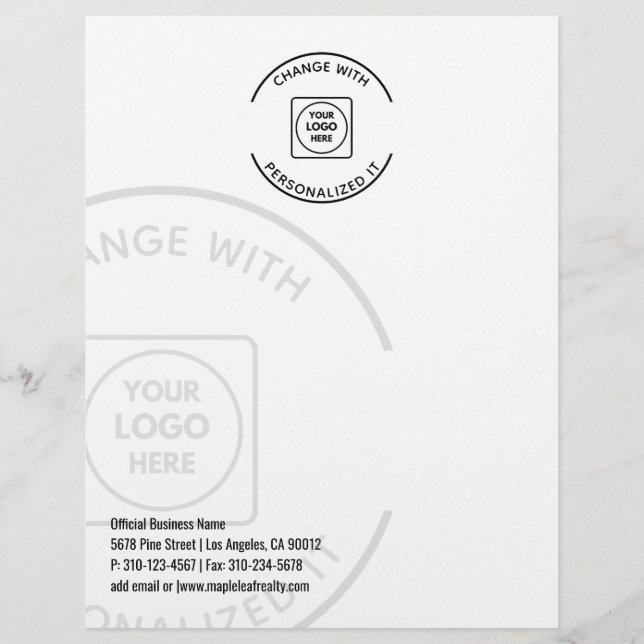 Professional Business Logo Watermark letterhead レターヘッド (正面)