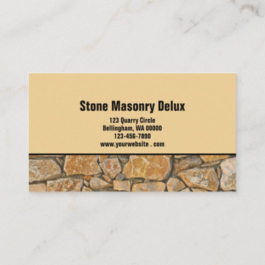 Professional Business Photo Stone Wall Background 名刺 (裏面)