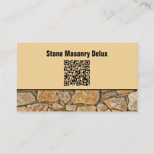 Professional Business Photo Stone Wall & QR Code 名刺 (裏面)