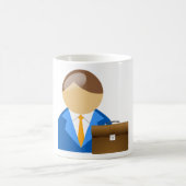 Professional Businessman Icon with Briefcase コーヒーマグカップ (中央)