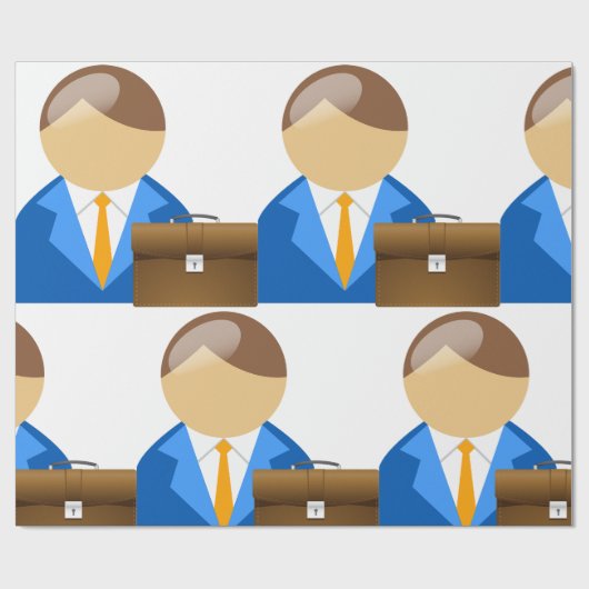 Professional Businessman Icon with Briefcase ラッピングペーパー (フラット)