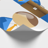 Professional Businessman Icon with Briefcase ラッピングペーパー (角)
