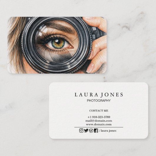 Professional Camera Lens Viewfinder Photography 名刺 (正面/裏面)