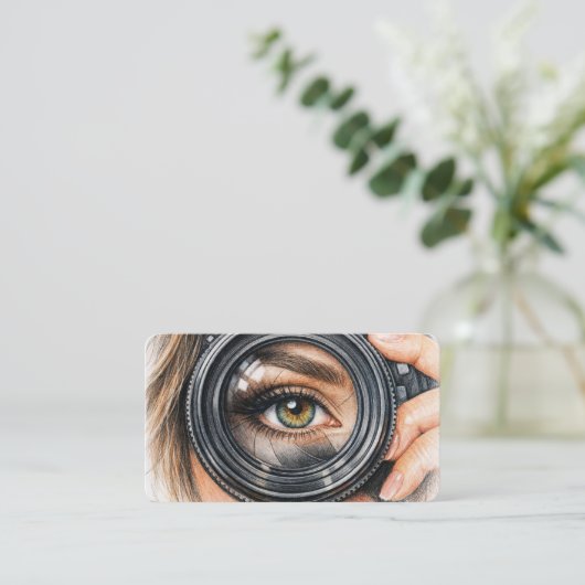 Professional Camera Lens Viewfinder Photography 名刺 (スタンド正面)