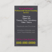 Professional Carpet Cleaning Service Business Card 名刺 (裏面)