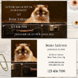 Professional Cat Sitter Business Card 名刺<br><div class="desc">Business card featuring a cute grumpy cat in a travel case and your own custom texts. This card is great for a cat sitter or cat care service.</div>