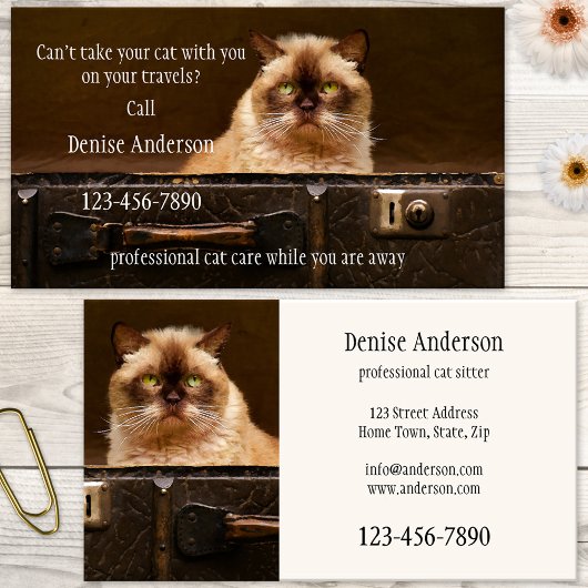 Professional Cat Sitter Business Card 名刺
