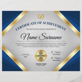 Professional Certificate Award of Achievement