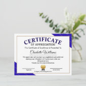 Professional Certificate of Appreciation Award エンクロージャーカード (スタンド正面)