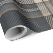 Professional Charcoal Grey and Tan Plaid Wrapping  ラッピングペーパー (ロールコーナー)