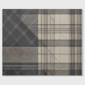 Professional Charcoal Grey and Tan Plaid Wrapping  ラッピングペーパー (フラット)