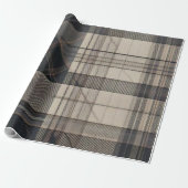 Professional Charcoal Grey and Tan Plaid Wrapping  ラッピングペーパー (アンロールド)