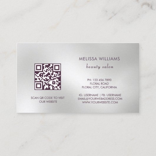 Professional Cherry Blossom Pink Silver 名刺 (裏面)