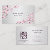 Professional Cherry Blossom Pink Silver 名刺 (正面/裏面)
